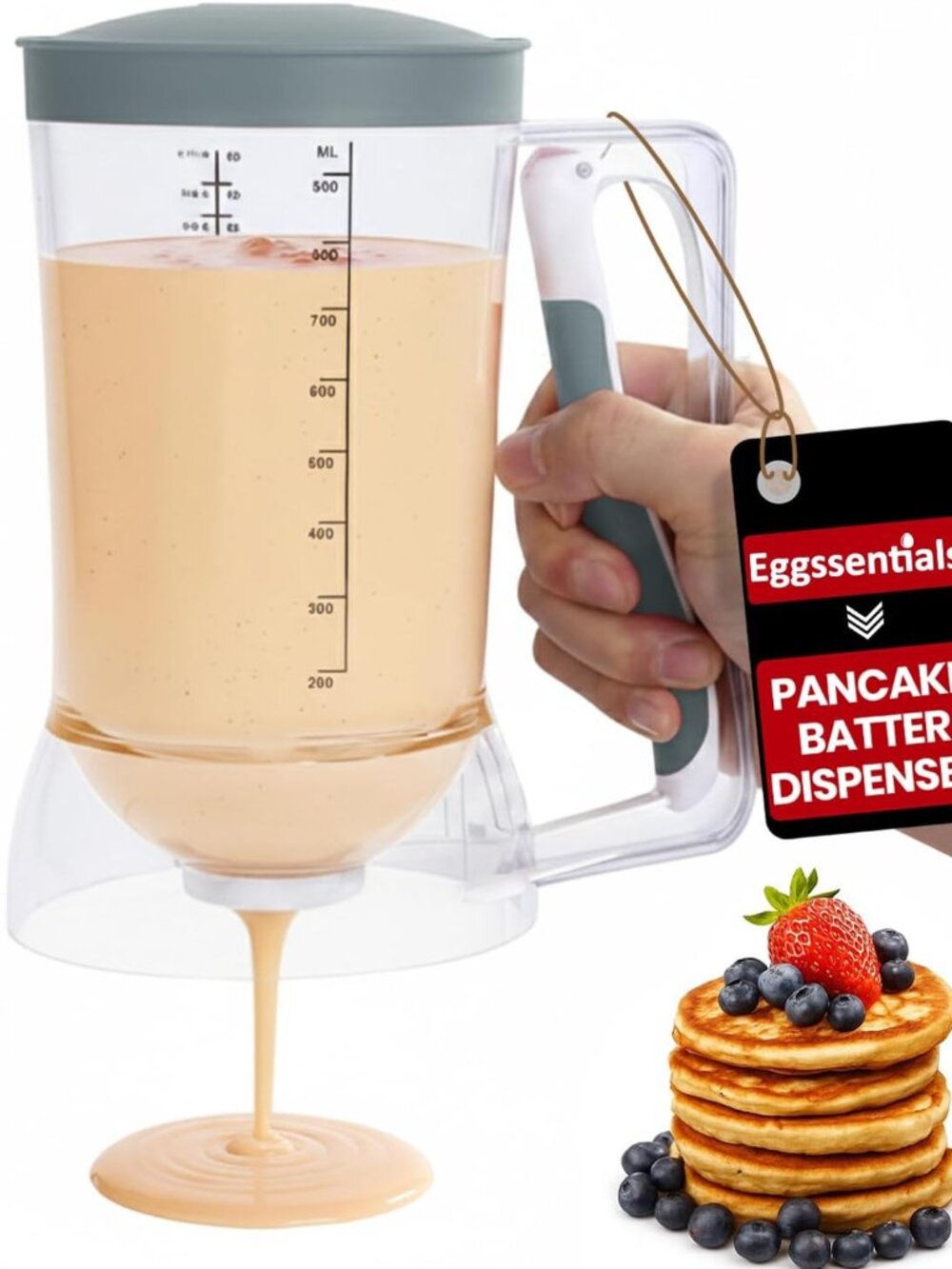 Eggssentials Pancake Dispenser, Grey, NIB